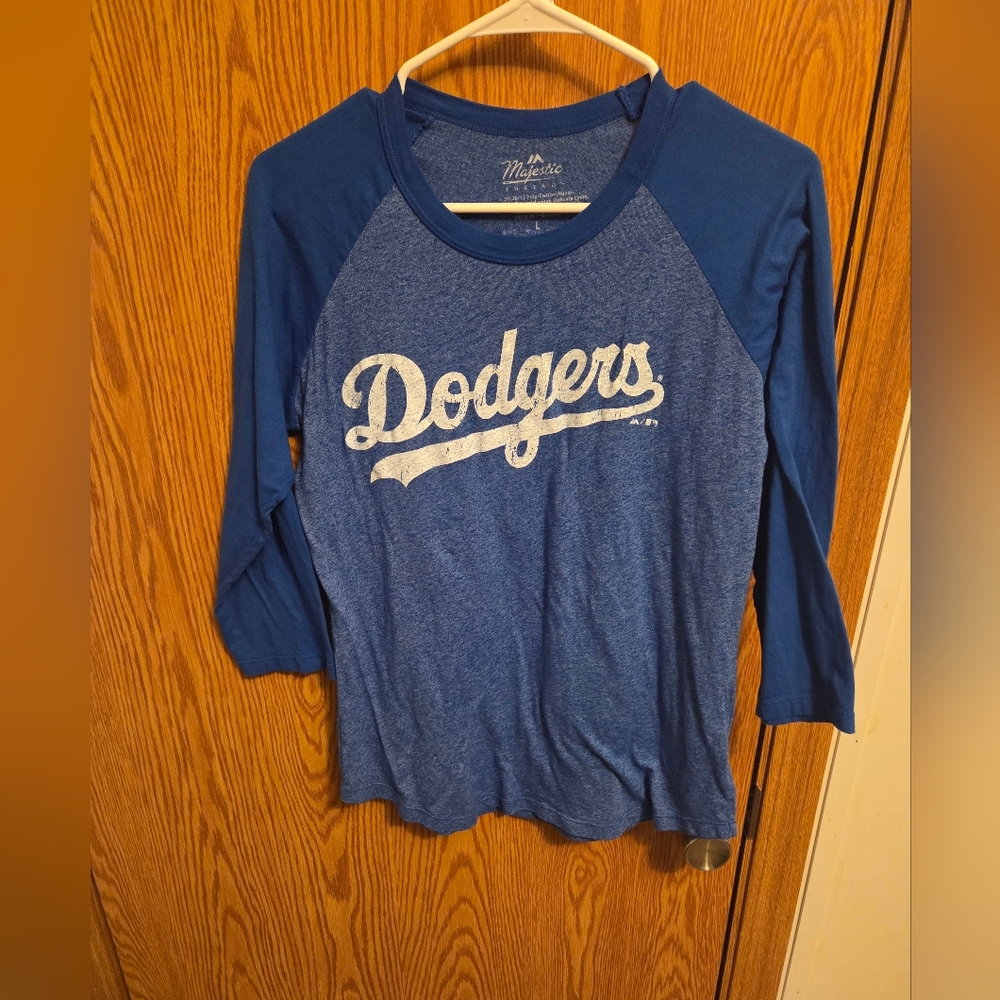 Majestic Threads Los Angeles Dodgers Mookie Betts 3/4 Sleeve Shirt Large Men's